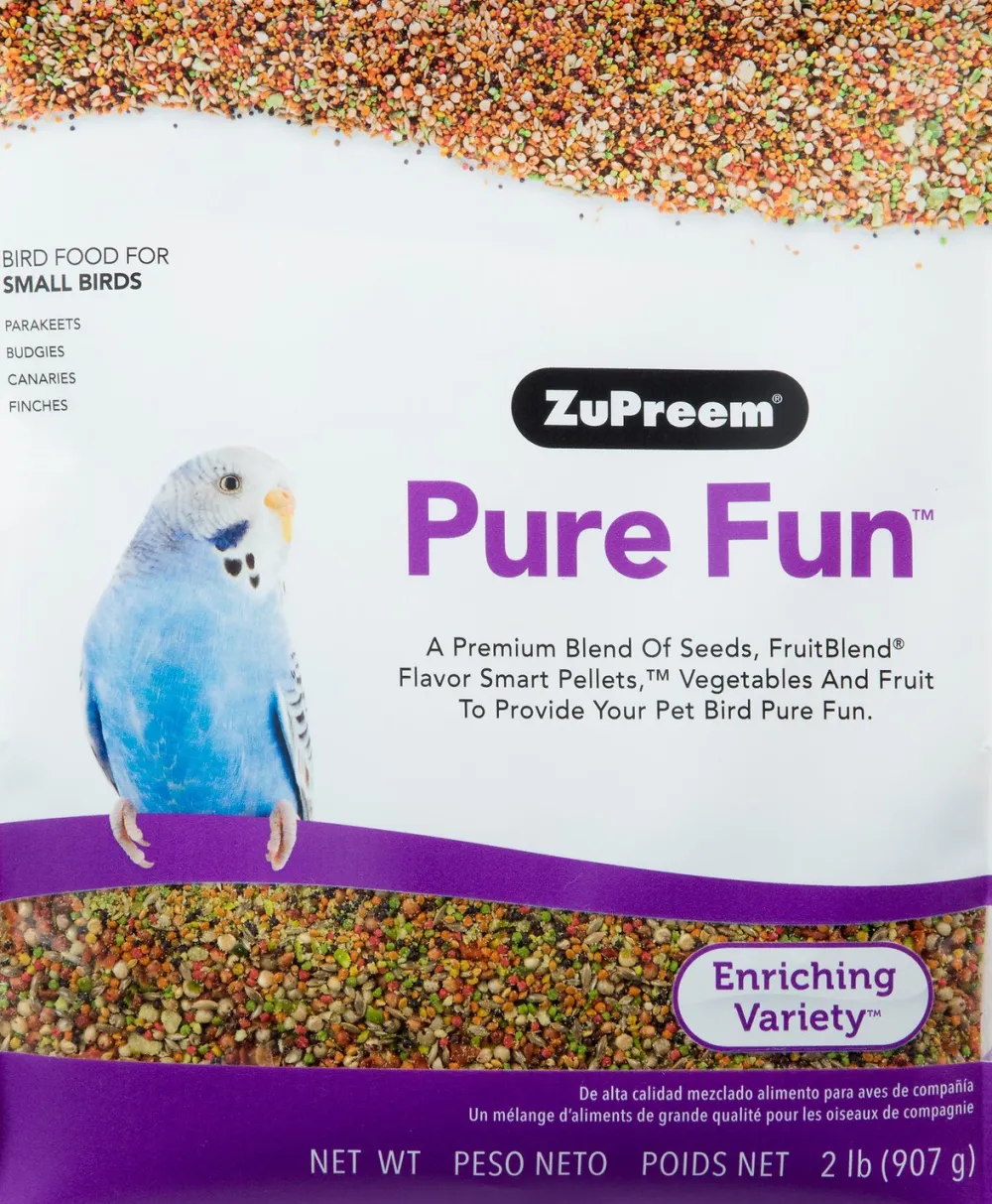 Zupreem Parakeet^Pure Fun Enriching Variety Small Bird Food, 2-lb