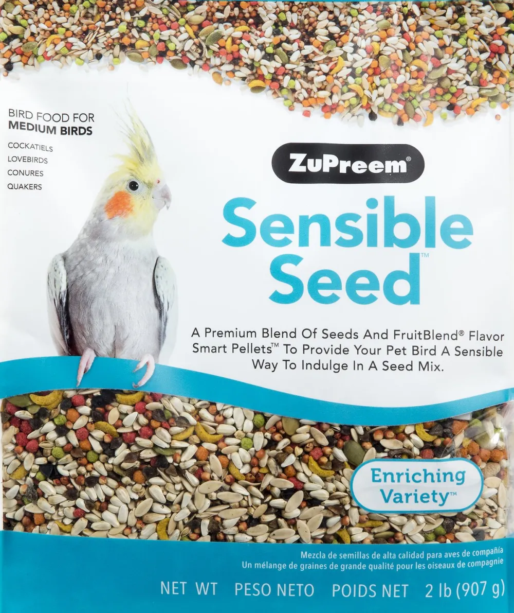 Zupreem Cockatiel & Cockatoo^Sensible Seed Enriching Variety Medium Bird Food, 2-lb