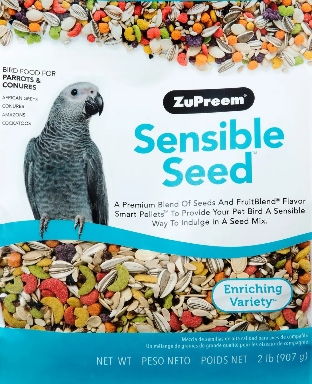 Zupreem Parrot & Hookbill^Sensible Seed Enriching Variety Parrots & Conures Bird Food, 2-lb