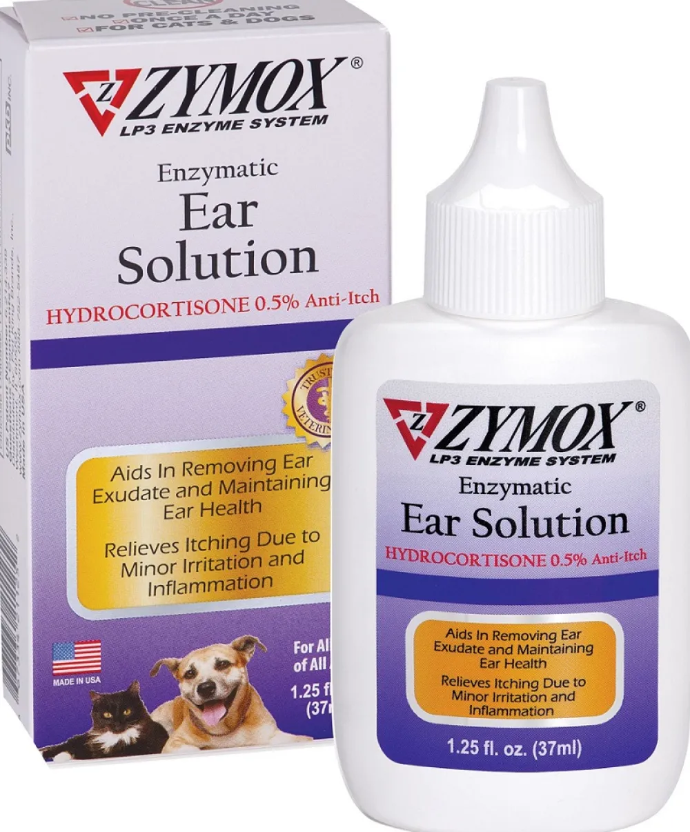 Zymox Healthcare | Healthcare^Ear Solution with .5% Hydrocortisone for Dogs & Cats, 1.25-oz bottle