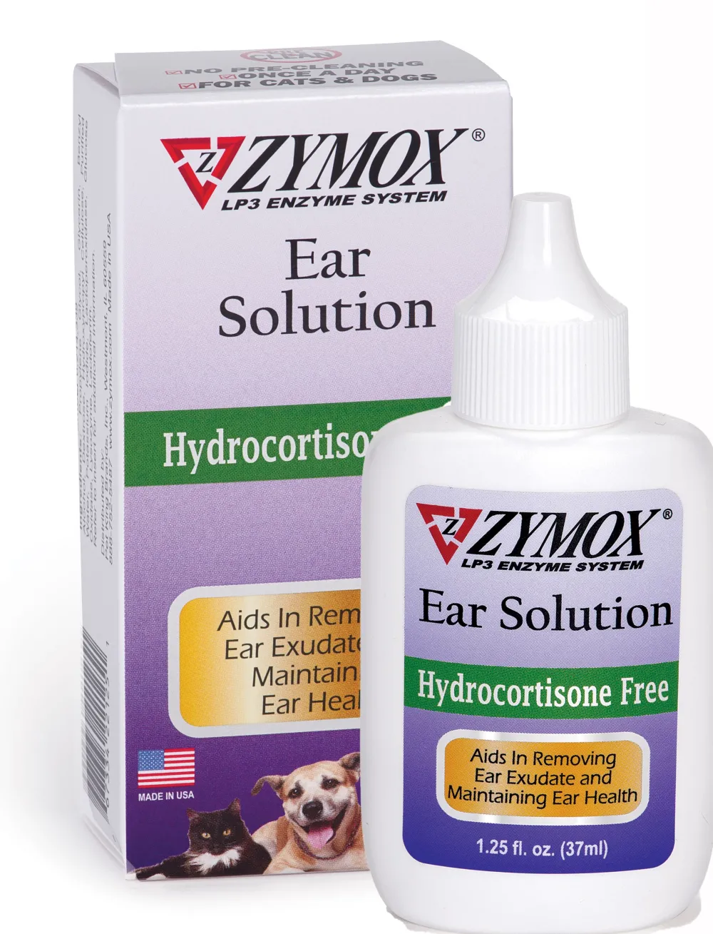 Zymox Healthcare | Healthcare^Ear Solution without Hydrocortisone for Dogs & Cats, 1.25-oz bottle
